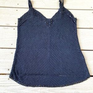 Vintage The Limited Woman’s Hand-knit Black Tank Camisole Sequins Size Large